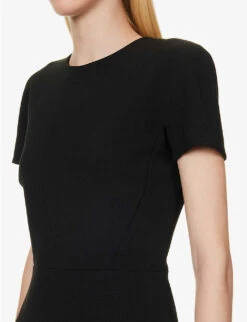 Victoria Beckham Slim-fit Round-neck Stretch-woven Midi Dress -Reiss Shop R04180535 BLACK ALT04