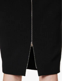 Victoria Beckham Slim-fit Round-neck Stretch-woven Midi Dress -Reiss Shop R04180535 BLACK ALT05