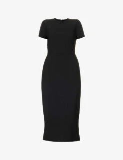 Victoria Beckham Slim-fit Round-neck Stretch-woven Midi Dress