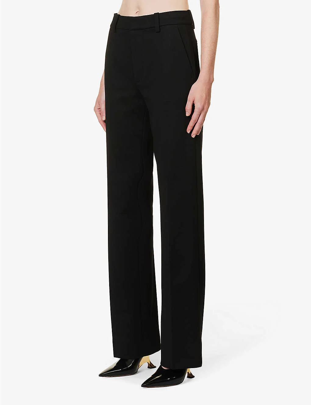 Victoria Beckham Structured-waist Pressed-crease Straight-leg High-rise Stretch-woven Trousers 3 Victoria Beckham Structured-waist Pressed-crease Straight-leg High-rise Stretch-woven Trousers - Image 3