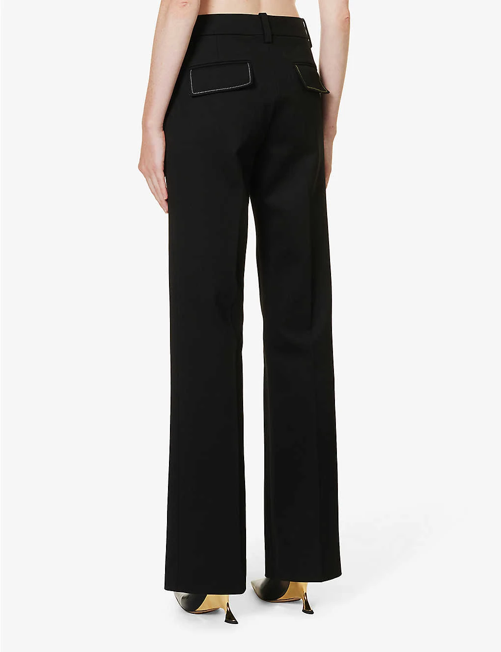 Victoria Beckham Structured-waist Pressed-crease Straight-leg High-rise Stretch-woven Trousers 4 Victoria Beckham Structured-waist Pressed-crease Straight-leg High-rise Stretch-woven Trousers - Image 4