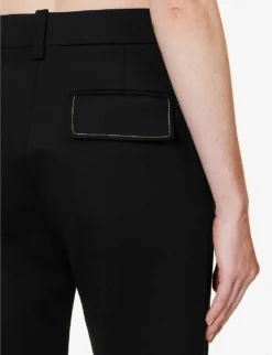 Victoria Beckham Structured-waist Pressed-crease Straight-leg High-rise Stretch-woven Trousers 9 Victoria Beckham Structured-waist Pressed-crease Straight-leg High-rise Stretch-woven Trousers -Reiss Shop R04180546 BLACK ALT04