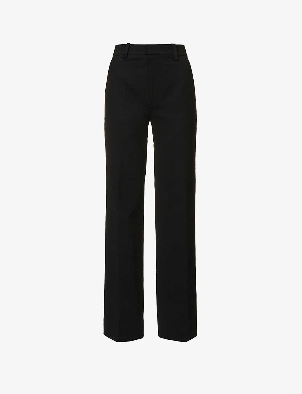 Victoria Beckham Structured-waist Pressed-crease Straight-leg High-rise Stretch-woven Trousers 1 Victoria Beckham Structured-waist Pressed-crease Straight-leg High-rise Stretch-woven Trousers
