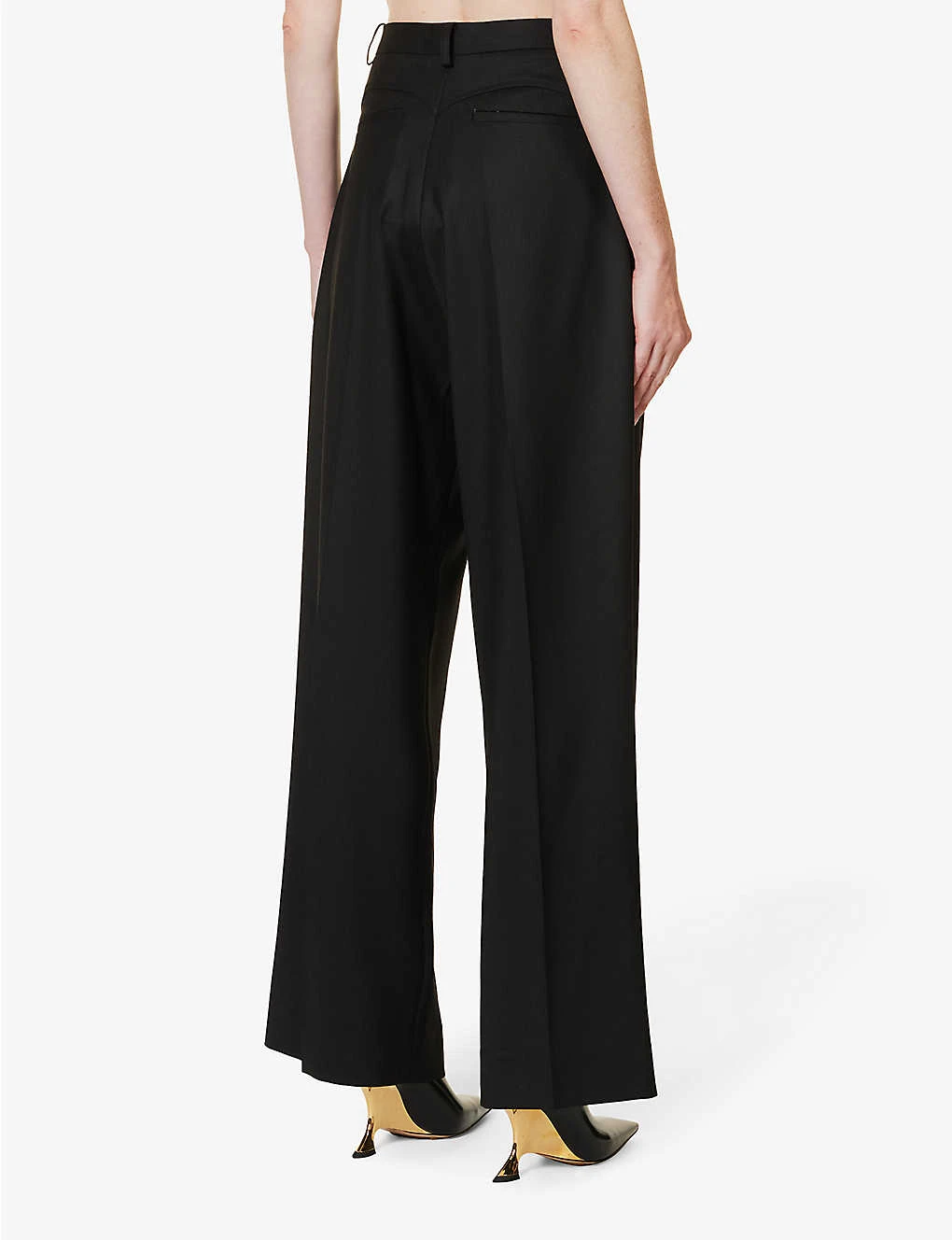 Victoria Beckham Structured-waist Pressed-crease Wide-leg Mid-rise Stretch-woven Trousers 4 Victoria Beckham Structured-waist Pressed-crease Wide-leg Mid-rise Stretch-woven Trousers - Image 4