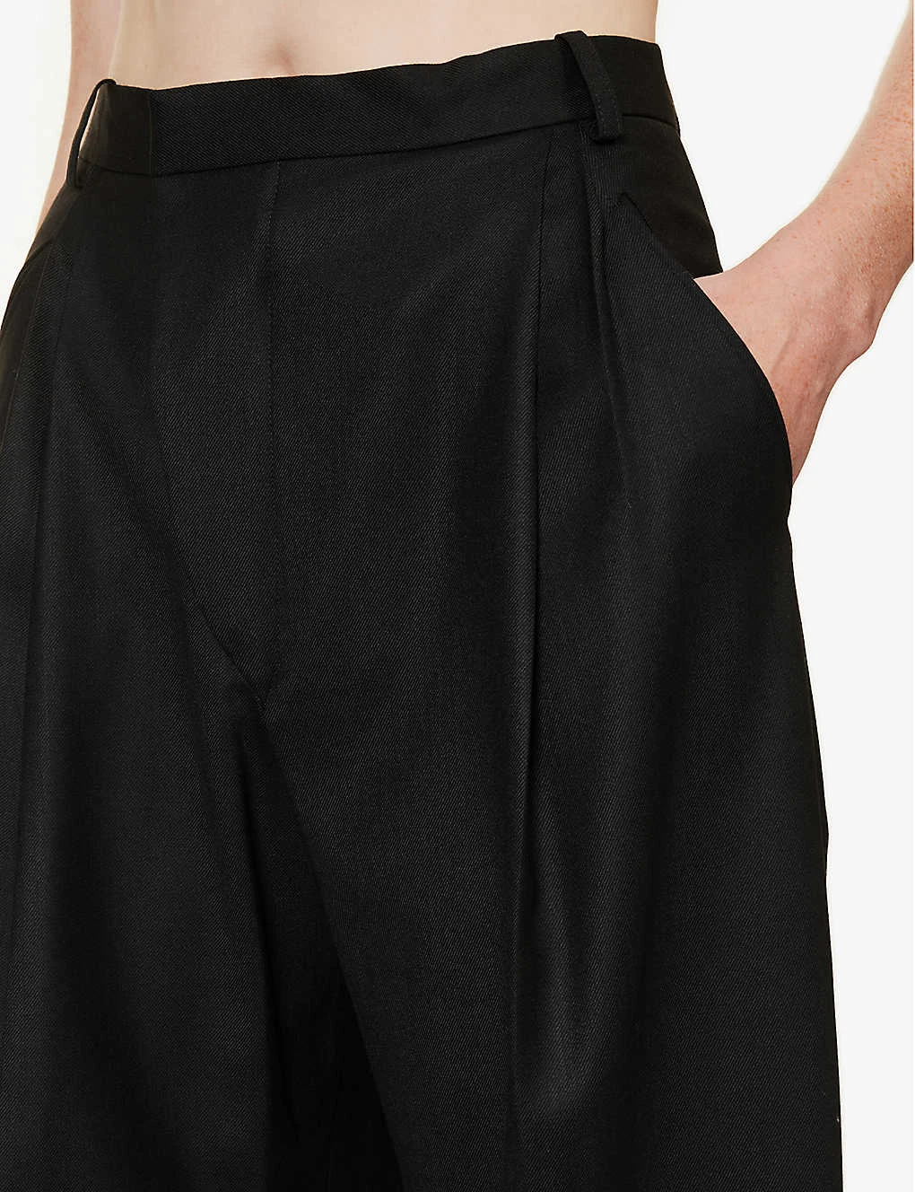 Victoria Beckham Structured-waist Pressed-crease Wide-leg Mid-rise Stretch-woven Trousers 5 Victoria Beckham Structured-waist Pressed-crease Wide-leg Mid-rise Stretch-woven Trousers - Image 5