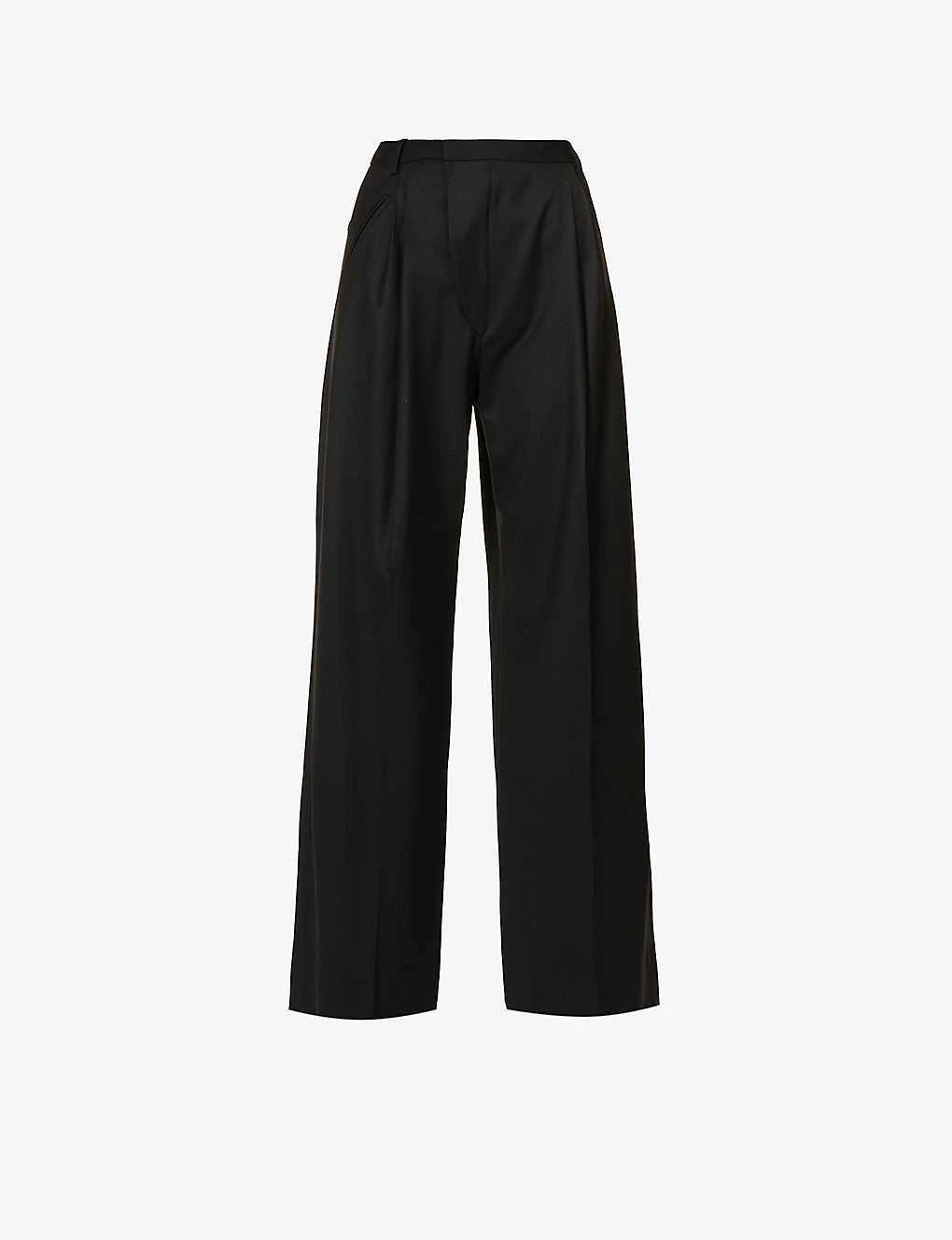 Victoria Beckham Structured-waist Pressed-crease Wide-leg Mid-rise Stretch-woven Trousers 1 Victoria Beckham Structured-waist Pressed-crease Wide-leg Mid-rise Stretch-woven Trousers