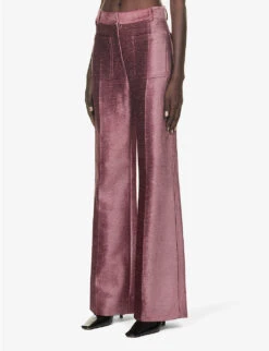 Victoria Beckham Alina Wide-leg High-rise Woven Trousers -Reiss Shop R04180551 PLUM ALT02