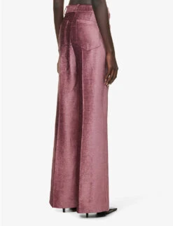 Victoria Beckham Alina Wide-leg High-rise Woven Trousers -Reiss Shop R04180551 PLUM ALT03