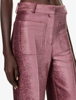Victoria Beckham Alina Wide-leg High-rise Woven Trousers -Reiss Shop R04180551 PLUM ALT04