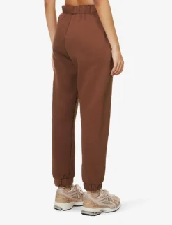 High-rise Organic-cotton-blend Jogging Bottoms 6 High-rise Organic-cotton-blend Jogging Bottoms -Reiss Shop R04180884 CHOCOLATE ALT02