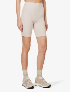 365 Second Skin High-rise Fitted Stretch Recycled-polyamide Shorts -Reiss Shop R04180891 STONE ALT02