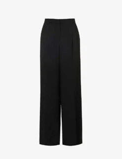 Ssanaz Wide-leg Mid-rise Woven Trousers