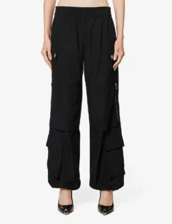 Dion Lee Pocket-embellished Straight-leg Mid-rise Recycled-polyester Trousers -Reiss Shop R04181837 BLACK ALT02