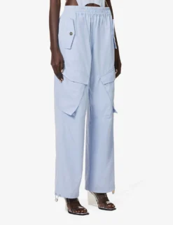 Dion Lee Wide-leg Mid-rise Cotton Cargo Trousers 9 Dion Lee Wide-leg Mid-rise Cotton Cargo Trousers -Reiss Shop R04181852 GLACIER ALT02