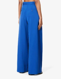ME AND EM Pleated Wide-leg High-rise Stretch-woven Trousers -Reiss Shop R04181859 ELECTRICBLUE ALT03