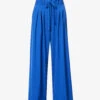 ME AND EM Pleated Wide-leg High-rise Stretch-woven Trousers