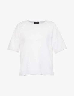 ME AND EM Relaxed-fit Rolled-trim Cotton Sweat Top