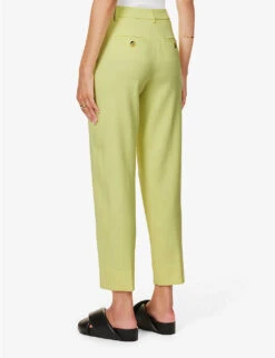 ME AND EM Summer Straight-leg Mid-rise Stretch-woven Trousers -Reiss Shop R04181888 CITRONELLE ALT03