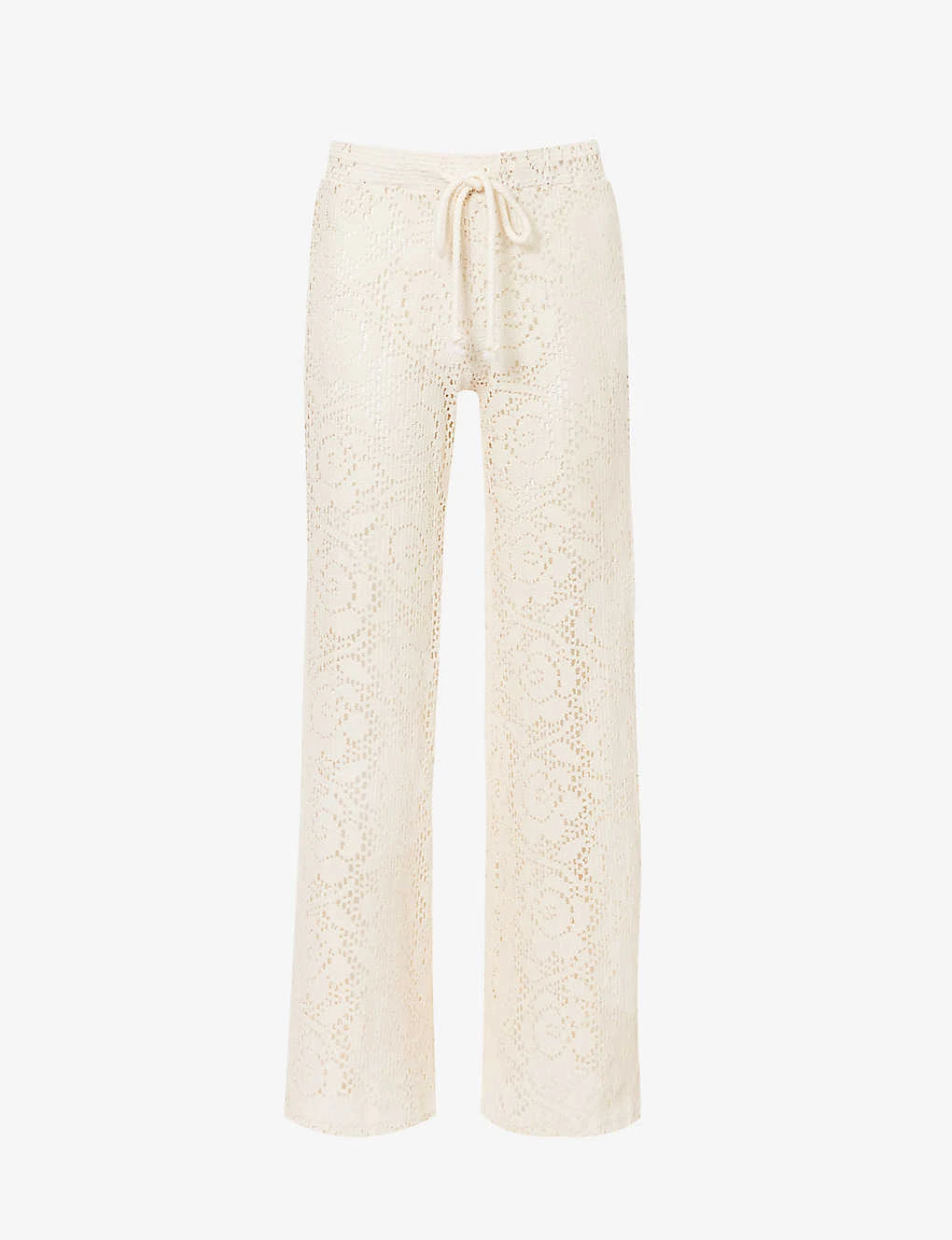 Levanzo Wide-leg Mid-rise Recycled Cotton-blend Knitted Trousers 1 Levanzo Wide-leg Mid-rise Recycled Cotton-blend Knitted Trousers