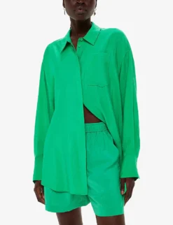 Whistles Nicola Elasticated-waist Woven Short -Reiss Shop R04183992 GREEN ALT02