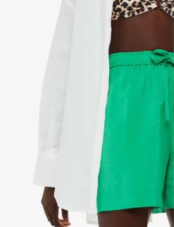 Whistles Nicola Elasticated-waist Woven Short -Reiss Shop R04183992 GREEN ALT04