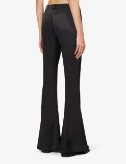 Acne Studios Pippen Flared-leg Low-rise Stretch-woven Trousers -Reiss Shop R04184385 BLACK ALT03
