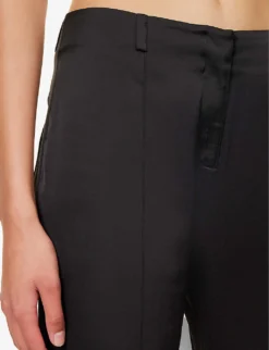 Acne Studios Pippen Flared-leg Low-rise Stretch-woven Trousers -Reiss Shop R04184385 BLACK ALT04