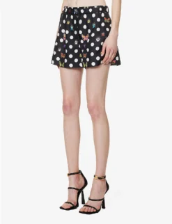 Versace Graphic-pattern Mid-rise Silk Shorts 7 Versace Graphic-pattern Mid-rise Silk Shorts -Reiss Shop R04185121 BLACKMULTICOLOR ALT02