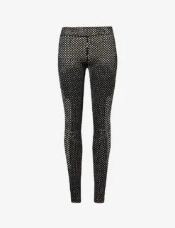 Laser-Cut High-rise Stretch-woven Leggings