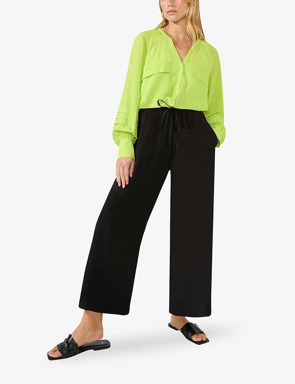 Black Pull On Culotte Trousers 2 Black Pull On Culotte Trousers - Image 2