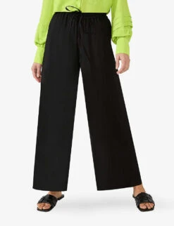 Black Pull On Culotte Trousers 6 Black Pull On Culotte Trousers -Reiss Shop R04185922 BLACK ALT02