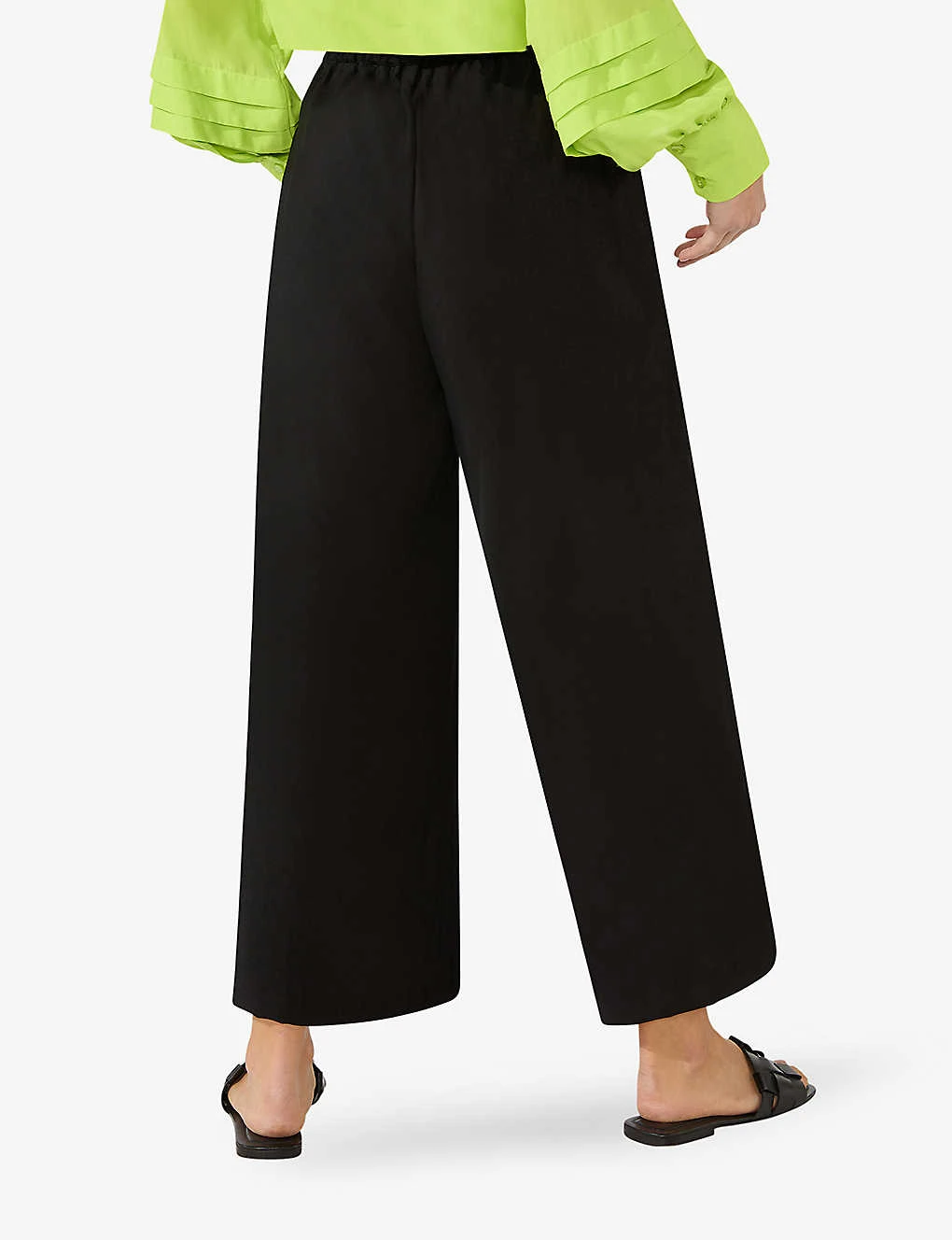 Black Pull On Culotte Trousers 4 Black Pull On Culotte Trousers - Image 4