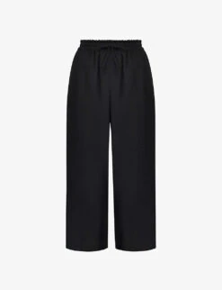 Black Pull On Culotte Trousers