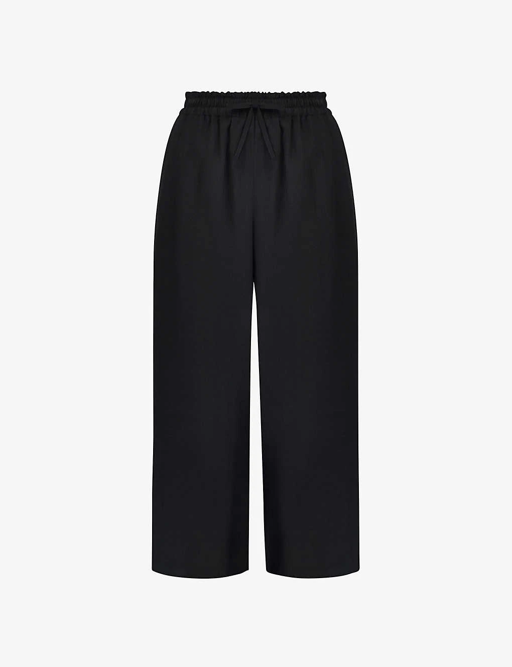 Black Pull On Culotte Trousers 1 Black Pull On Culotte Trousers