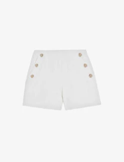 Ted Baker Llaylas High-rise Embossed-buttons Twill Shorts