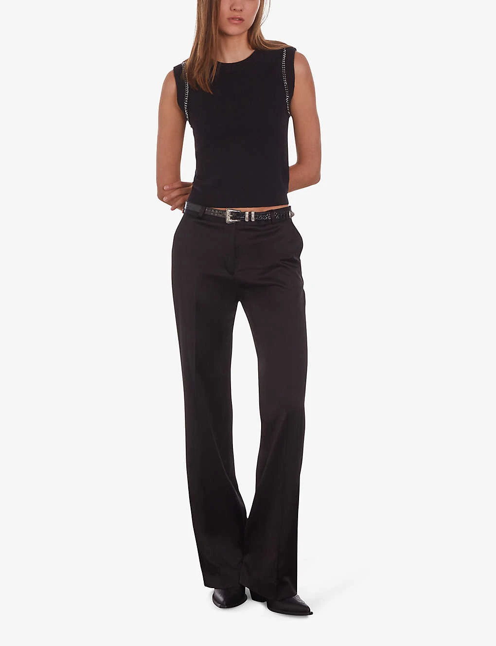 THE KOOPLES Pressed-crease Straight-leg High-rise Stretch-woven Trousers 2 THE KOOPLES Pressed-crease Straight-leg High-rise Stretch-woven Trousers - Image 2