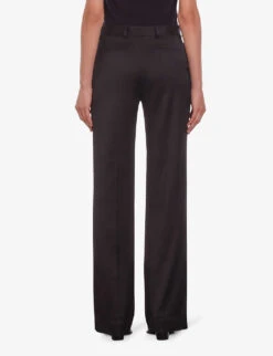 THE KOOPLES Pressed-crease Straight-leg High-rise Stretch-woven Trousers 8 THE KOOPLES Pressed-crease Straight-leg High-rise Stretch-woven Trousers -Reiss Shop R04186177 BLACK ALT03