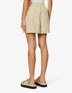 Lui Striped Woven Shorts 8 Lui Striped Woven Shorts -Reiss Shop R04186461 PALEYELLOWBLACKSTRIPE ALT03