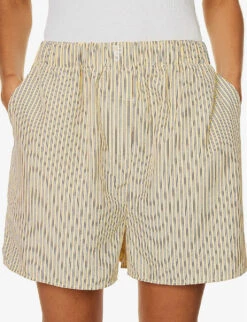 Lui Striped Woven Shorts 9 Lui Striped Woven Shorts -Reiss Shop R04186461 PALEYELLOWBLACKSTRIPE ALT04