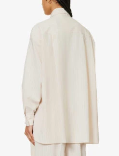Georgia Oversized Striped Shirt -Reiss Shop R04186465 BEIGEPINSTRIPE ALT03
