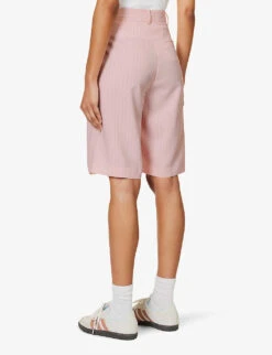 Vivian Striped High-rise Woven Shorts -Reiss Shop R04186469 PINKPINSTRIPE ALT03