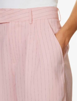 Vivian Striped High-rise Woven Shorts -Reiss Shop R04186469 PINKPINSTRIPE ALT04