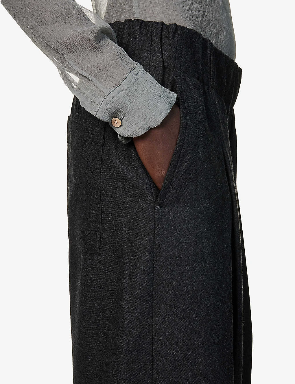 Dries Van Noten Elasticated-waist Pleated Wide-leg Mid-rise Wool Trousers 5 Dries Van Noten Elasticated-waist Pleated Wide-leg Mid-rise Wool Trousers - Image 5