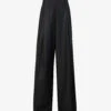 Dries Van Noten Elasticated-waist Pleated Wide-leg Mid-rise Wool Trousers