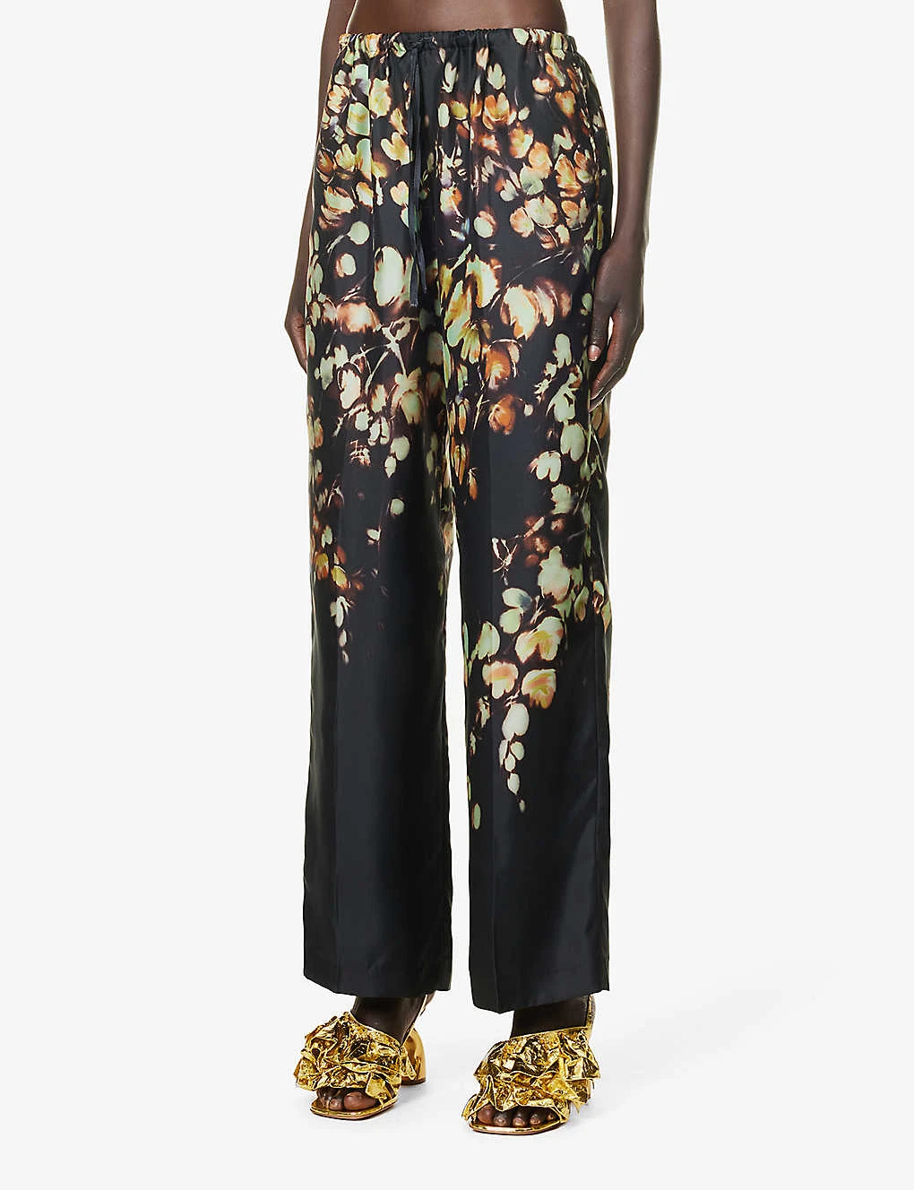 Dries Van Noten Wide-leg Mid-rise Silk Trousers 3 Dries Van Noten Wide-leg Mid-rise Silk Trousers - Image 3