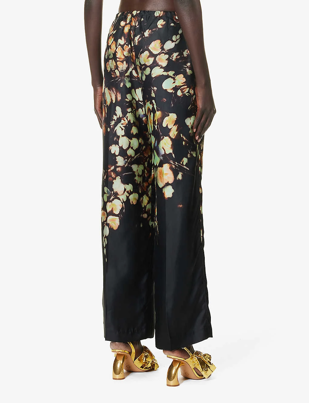Dries Van Noten Wide-leg Mid-rise Silk Trousers 4 Dries Van Noten Wide-leg Mid-rise Silk Trousers - Image 4