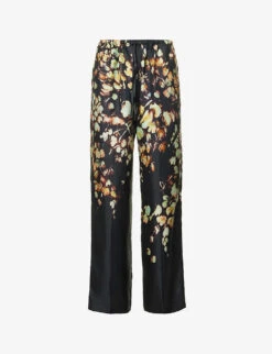 Dries Van Noten Wide-leg Mid-rise Silk Trousers
