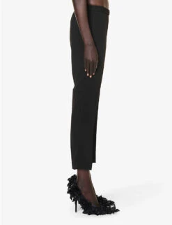 Dries Van Noten Pressed-crease Cropped Straight-leg Mid-rise Woven Trousers -Reiss Shop R04186691 BLACK ALT02