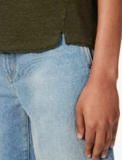 FRAME Easy True Distressed-trim Organic-linen T-shirt 9 FRAME Easy True Distressed-trim Organic-linen T-shirt -Reiss Shop R04187488 SURPLUS ALT04