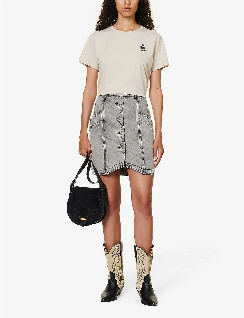 Isabel Marant Etoile Aby Logo-embroidered Cotton-jersey T-shirt 2 Isabel Marant Etoile Aby Logo-embroidered Cotton-jersey T-shirt - Image 2